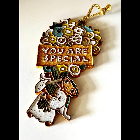 Vintage you are special. Clay wall hanging. 6” cute inspirational
